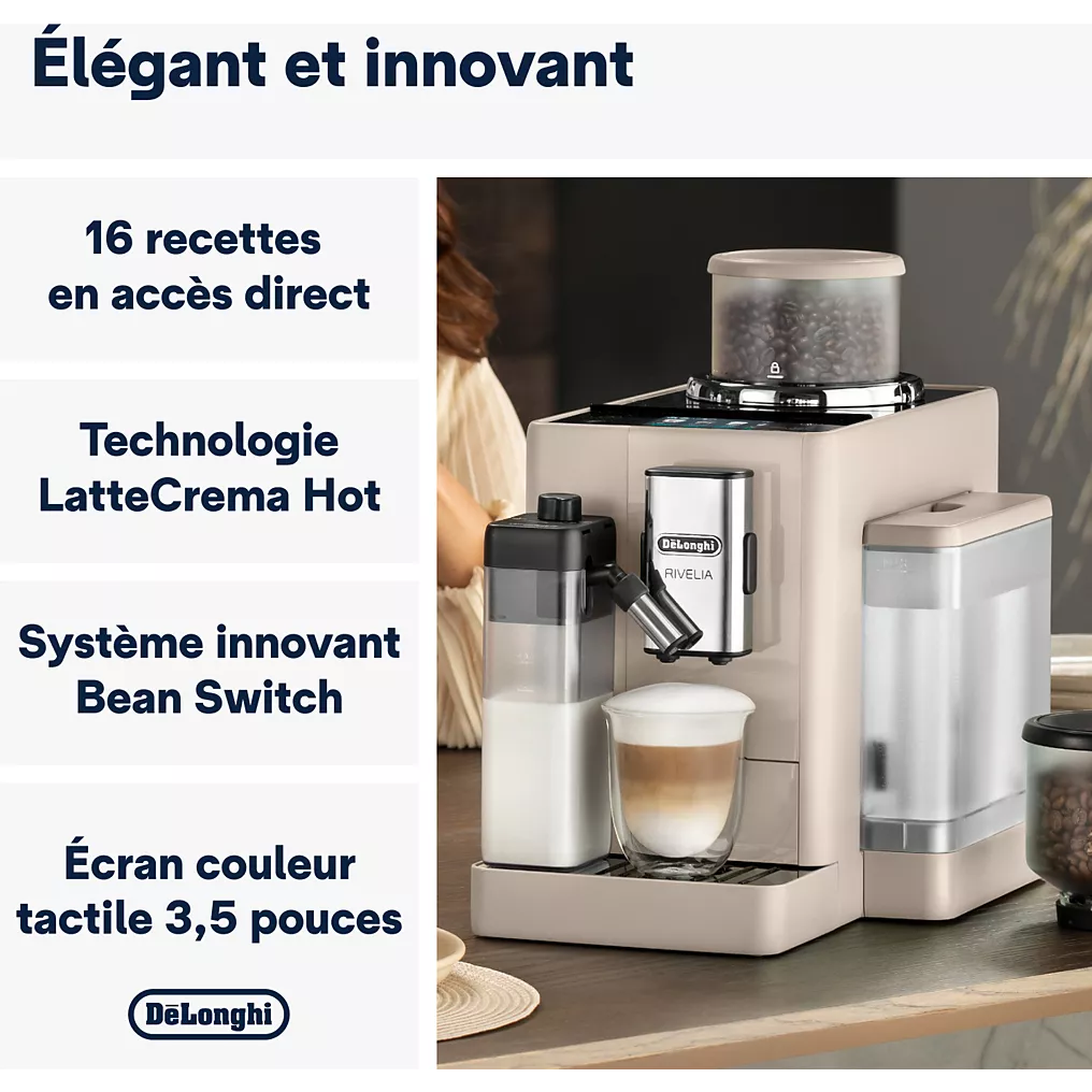 Expresso Broyeur DELONGHI FEB4455.BG Rivelia Latte Beige – Image 8