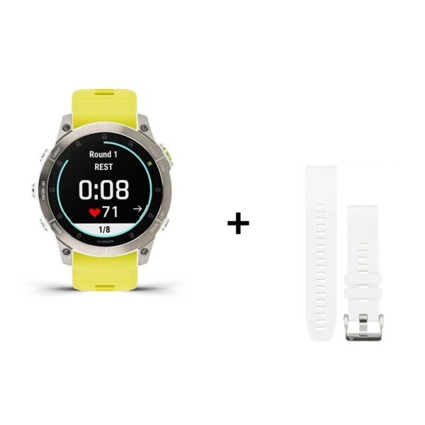 Montre Garmin EPIX Gen 2 Sapphire Titane + bracelet silicone jaune