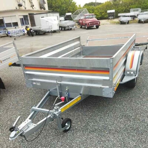 Remorque plateau MECANOREM - RPMS 455 F - PTAC : 750 Kg - 1 essieu freiné - 250 x 150 cm