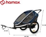 Remorque velo enfant 2 places Hamax Outback - navy / white – Image 4