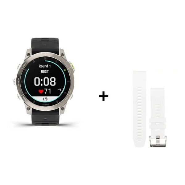 Montre Garmin  EPIX Gen 2 Sapphire Titane + bracelet silicone noir