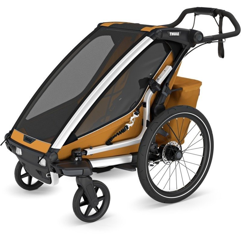 thule-chariot-sport-2-single-bike-trailer-1-kid-natural-gold-1-1849617-1-1-1.jpg Remorque à vélo occasion Thule pour 1 Enfant - Chariot Sport 2 Single - natural gold – Image 1